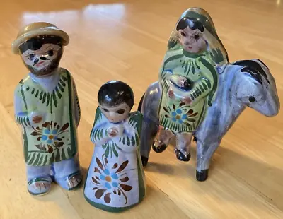 Tonala Mexico Pottery Nativity Holy Family Mary Jesus On Donkey Joseph Angel • $23.56