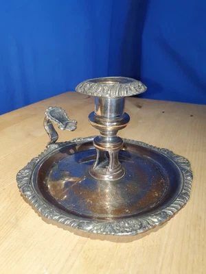 £28 • Buy Antique Silver Plated Candle Stick Holder No Wick Snuffer - Extensive Wear 
