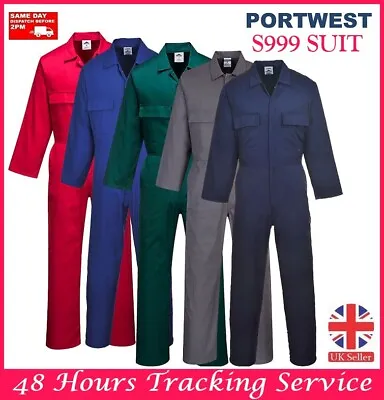 100% Portwest Coverall/Overall S999 Mechanic Men's Workwear Safety Boiler Suit • £24.49