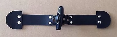 £3.99 • Buy SMOOTH Black LEATHER, BLACK TOGGLE BUTTON, Silver Rivets, Duffle Coat Fastener