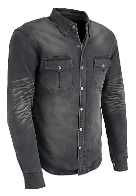 Milwaukee Leather MPM1620 Men's Armored Denim Biker Shirt W/ Kevlar® Liner • $89.99