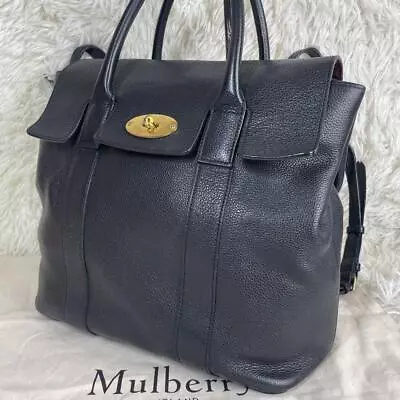 Mulberry Bayswater 2way Handbag Backpack Genuine Leather Stylish Black For Women • $733