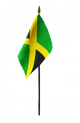 JAMAICA Flag PACK OF TEN SMALL HAND WAVING FLAGS Jamaican Caribbean West Indies • £13.99