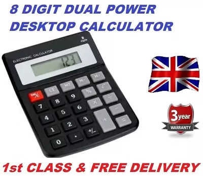 £3.49 • Buy Jumbo Home Office Calculator 8 Digit Large Button School Battery UK