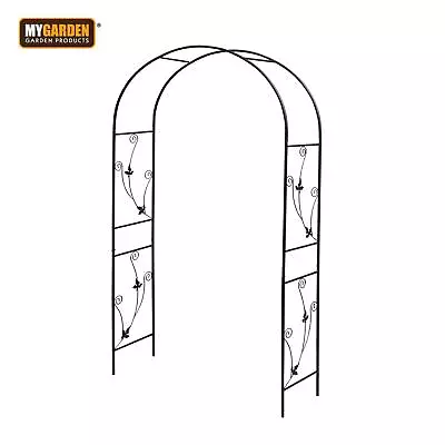 Metal Garden Arch Trellis 2.3M Tubular Frame Outdoor Climbing Plant Rose Archway • £29.99