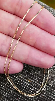 Vintage 14kt Yellow Gold Box Link Style Chain - 16  Long / 2.7 Grams • $249.95