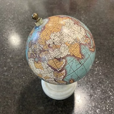 Vintage Desktop Globe With Marble Base Measure 6” Wide 9” Tall VG Condition • $35