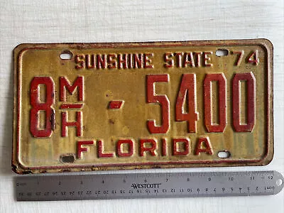 Vintage 1974 Florida Mobile Home License Plate Tag 8MH-5400 Volusia County • $18