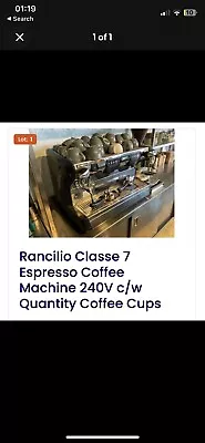 USED RANCILIO CLASSE 7 COMMERCIAL COFFEE MACHINE & CUPS - Good Clean Condition  • £500