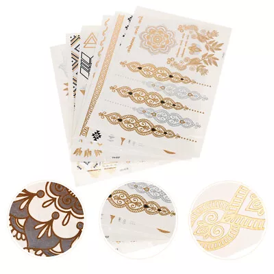 12 Sheets Makeup For Adults Festival Metallic Temporary Tattoos Face Tattoos • $10.75