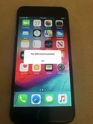 $35 • Buy Apple IPhone 6 - 64GB - Silver (Unlocked) A1586 - For Parts