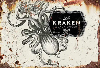 Add Rustic Charm To Your Space With Kraken Black Spiced Rum Metal Sign AU Seller • $12.99