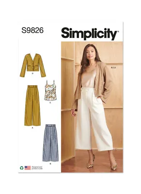 SIMPLICITY Sewing Pattern 9826 Misses Women CardiganTrousersTop 4-12 Or 12-20 • £8.69