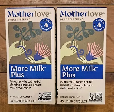 Motherlove Breastfeeding More Milk Plus 45 Liquid Capsules Lot Of 2 • $15.99