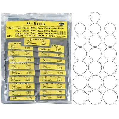 Metric O Ring Kit Rubber Washer Seals Assortment Set 950PCS Watch Back Gasket • $14.51