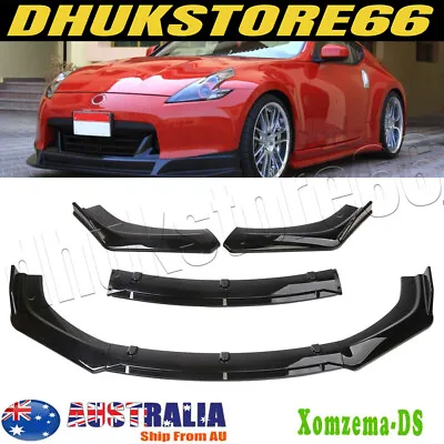 Gloss Black Car Front Bumper Chin Lip Spoiler Splitter Kit For Nissan 350Z 370Z • $57.95