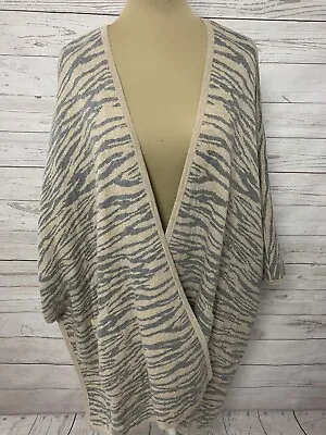 Soft Surroundings Faded TIGER STRIPE Shawl Poncho Cashmere Open Knit Missy OS • £28.90