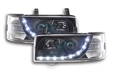 FK LED Devil Eye Projector Headlights VW Transporter T4 SHORT 90-03 Black RHD • $374.88