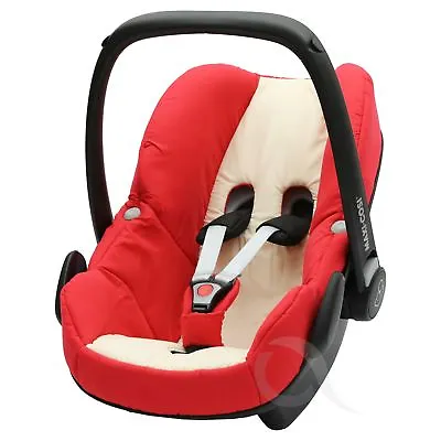 Replacement Car Seat Cover To Fit Maxi Cosi  PEBBLE -  Red & Cream • £29.99