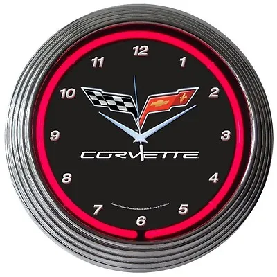 Corvette C6 Checkered Neon Clock 15 X15  • $85.99