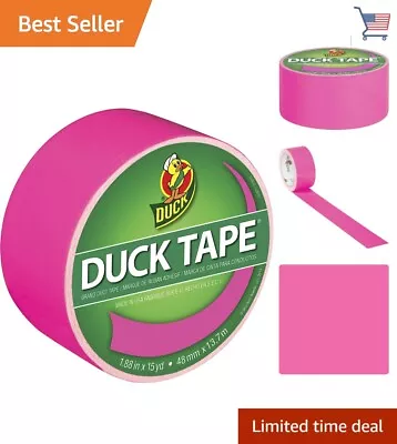 Neon Pink Duct Tape - Heavy Duty Excellent Adhesion - 1.88  X 15 Yards Roll • $6.99