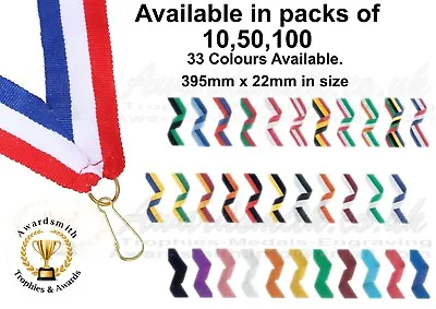 Medal Ribbons In Pack Of 1050100. Available In 33 Colours Great Value!!!! • £34.16