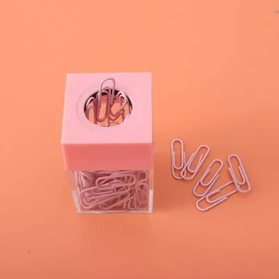 Pink Magnetic Paper Cilp Dispenser Holder Clear Acrylic Paper Clip Organizers... • $14.66