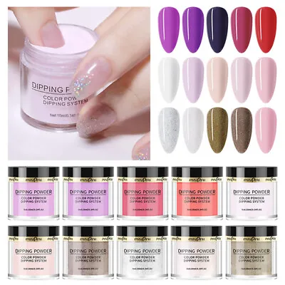 10ml Nail Art Glitter Dip Dipping Powder Dust Pigment Fast Dry NO UV Lamp DIY • $2.57