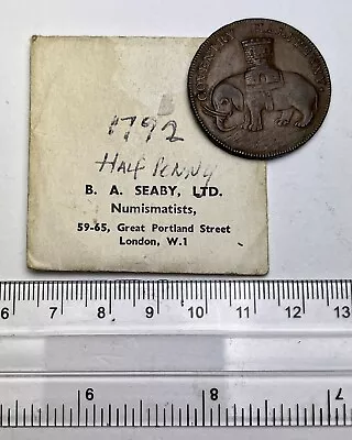 1792 Copper Condor Token - Lady Godiva Coventry - Old B.A. SEABY Envelope (D827) • £95