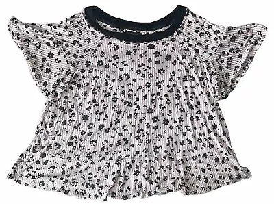 Simply Vera Vera Wang Womens L Floral Print Relax Fit Flare Edges Rayon Top • $13