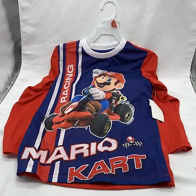 Mario Pajamas Mario Kart Boys Medium Size 8 Long Sleeve Shirt Pant PJ Set Gift • $11