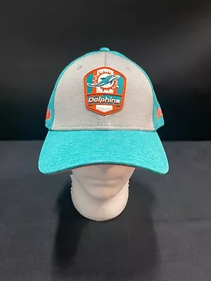 Miami Dolphins Current Rubber Logo Aqua&grey W/ Orange Brim Under Elastic Fit • $19.99