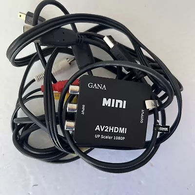 GANA 1080P Mini RCA Composite AV2HDMI AV To HDMI Converter Upscale W/ Cables • $19.99