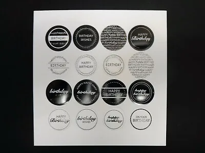Craftwork Cards Birthday Die Cut Circle Sentiments  Black 10 Sheets (Seconds) • £6.25