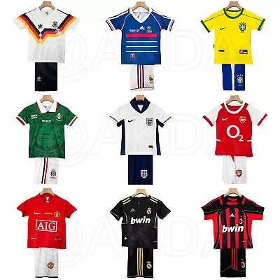 Kids National Teams Foot Kit 2024 Boys Ball Strip Retro Jersey Shirt Shorts@AKDA • £19.99