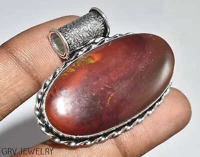 Morrocan Seam Agate Gemstone 1.2  Handmade Pendant 925 Silver Plated U499-D132 • $9.99