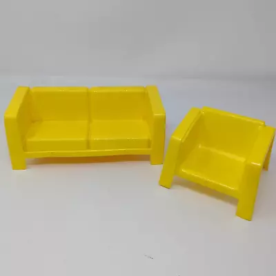 Vintage 1973 Yellow Barbie Townhouse Couch & Chair  • $8.95