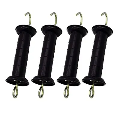 4 Pcs Heavy Duty Electric Fence Gate Handle Black With Insulators With Spring • $18.99