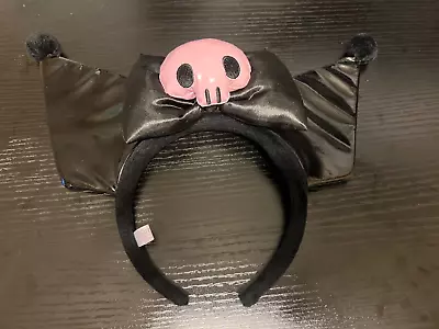 Sanrio Puroland Kuromi Hair Accessory Headband Rabbit Ear Skull Black Pink Rare • $29.99