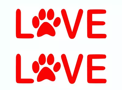 Love Paw Print 2 PACK Vinyl Decal Car Window Laptop Tablet Notebook Tumbler Mug • $4.24