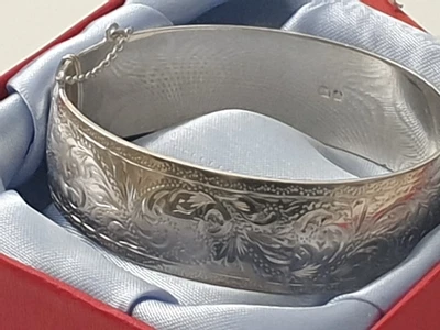 £60 • Buy Vintage Solid Sterling Silver Hinged Bangle 58 Gram 1962 London Fred Manshaw Ltd