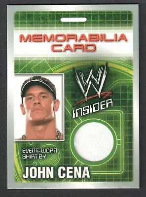 £20.49 • Buy WWE INSIDER 2006 Topps MEMORABILIA CARD W/ JOHN CENA WORN SHIRT