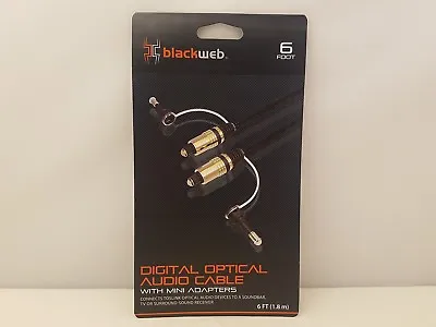 BLACKWEB Digital Optical Audio Cable W/ Mini Adapters | 6 Ft / 1.8 M  BWB17AV001 • $7.99