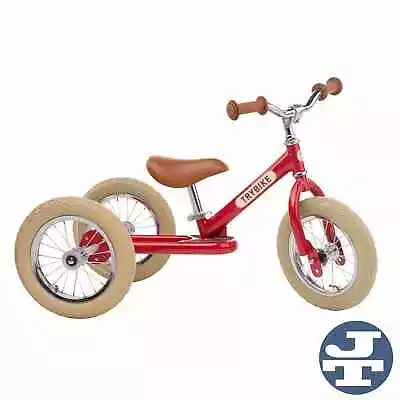 Trybike® Steel 2 In 1 Balance Bike Red Vintage | Jadrem Toys AU • $188.98