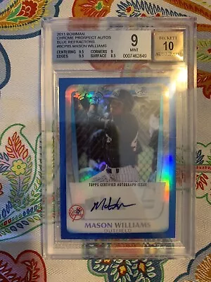 2011 Bowman Chrome Blue Refractor Mason Williams /150 Autograph BGS 9 W/10 Auto • $44.99