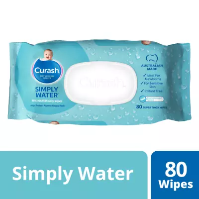 Curash Simply Water Baby Wipes 80 Pack • $10