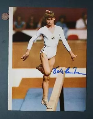 Olympic Champ Nadia Comaneci Signed Autographed SI Balance Beam Photo Page NICE- • $16.99