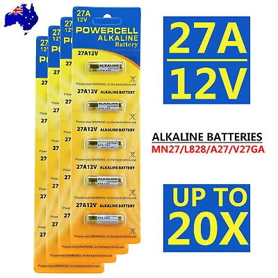 Up To 20x OZ 27A 12V MN27 LR27 A27 Alkaline Battery Garage Car Remote Alarm L828 • $11.45