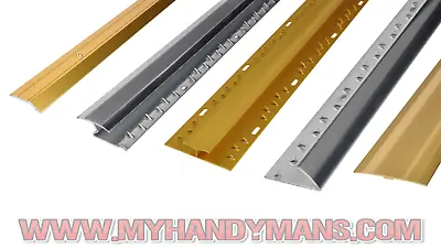 Wood Carpet Vinyl Tile & Laminate Flooring Trim Edging Metal  Gold / Silver  • £4.95