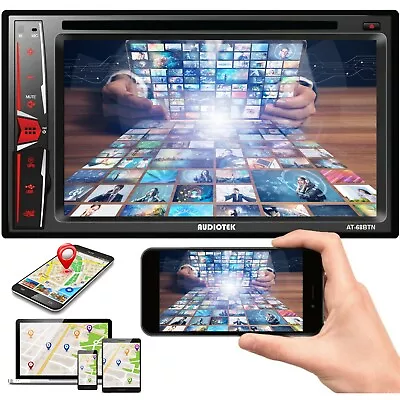 200W 2Din Car 6.2  DVD CD Touch Screen Radio NAVI Mirror Link For Android & IOS • $94.99